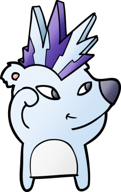 Bir insan tarafından çizilmiş sevimli çizgi film ayısı.