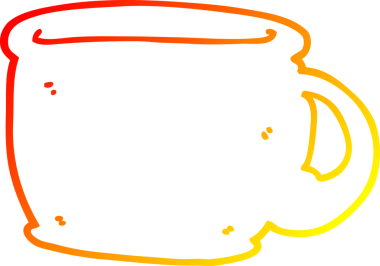 Bir insan tarafından çizilmiş bir kahve fincanının sıcak çizgi çizimi