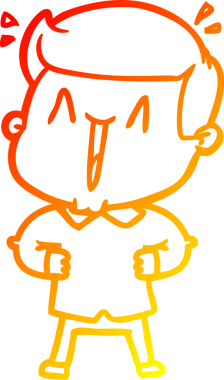 Bir insan tarafından çizilmiş, heyecanlı bir çizgi film çizimi.