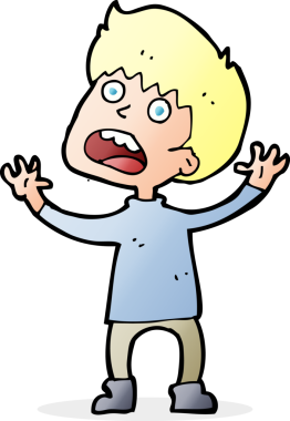 Bir insan tarafından çizilmiş stresli bir çocuk.