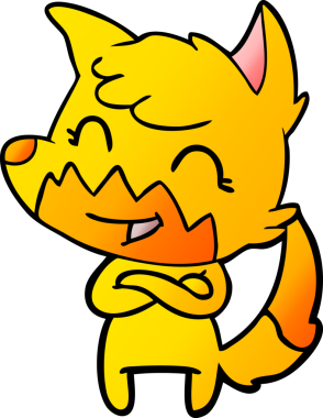 Bir insan tarafından çizilmiş tilki çizgi film karakteri