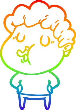 Gökkuşağı gradyan çizimi bir insan tarafından çizilmiş bir çizgi film karakteri.