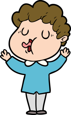 Bir insan tarafından çizilmiş çizgi film şarkıcısı.