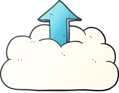 Bir insan tarafından çizilmiş buluta freehand çizilmiş çizgi film yükleme