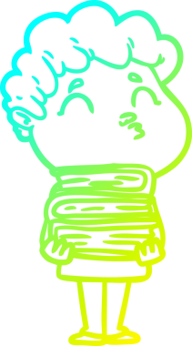 Bir insan tarafından çizilmiş soğuk çizgi film karakteri çizimi.