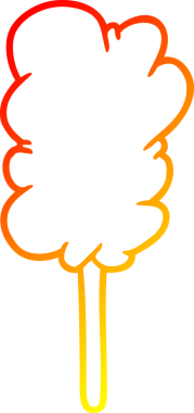 Bir insan tarafından çizilmiş bir çubuğa pamuk helva çizgisi.