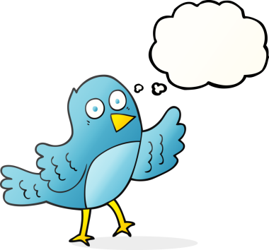 Bir insan tarafından çizilmiş serbest çizim balon karikatür kuşu.