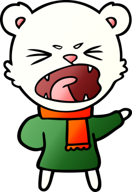 Bir insan tarafından çizilmiş kutup ayısı karikatürü