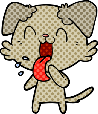 Bir insan tarafından çizilmiş nefes nefese bir köpek.