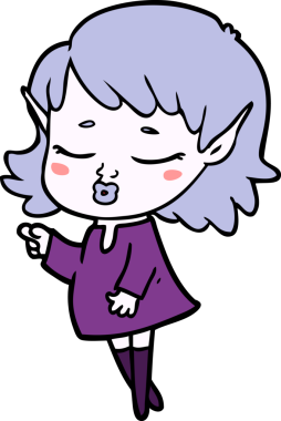 Bir insan tarafından çizilmiş güzel elf kızı.