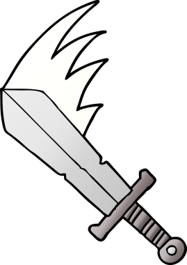 Bir insan tarafından çekilen sallanan kılıç.