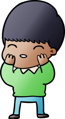 Bir insan tarafından çizilmiş mutlu çizgi film çocuğu.