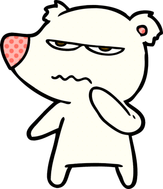 Bir insan tarafından çizilmiş kızgın ayı kutup karikatürü.