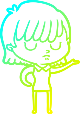 Bir insan tarafından çizilmiş bir karikatür kadın çizimi.