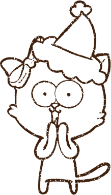 Noel Kedi Kömürü Bir insan tarafından çizilmiş