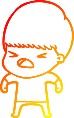 İnsan tarafından çizilmiş bir çizgi filmin sıcak gradyan çizimi.