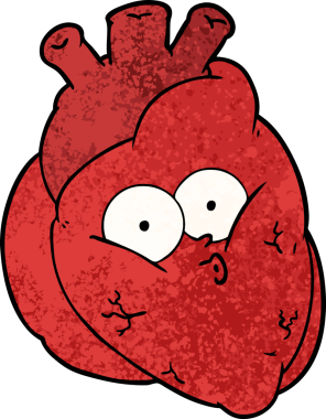 Bir insan tarafından çizilmiş garip bir kalp.