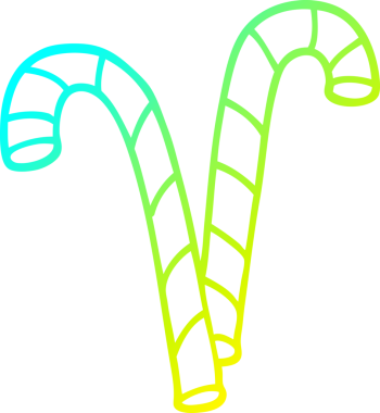 Soğuk gradyan çizgi çizimi bir insan tarafından çizilmiş xmas şeker çubuğu