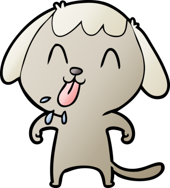 Bir insan tarafından çizilmiş şirin bir çizgi film köpeği.