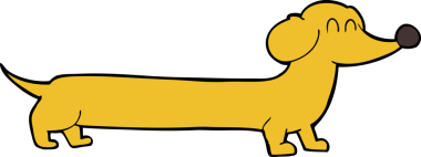 bir insan tarafından çizilmiş çizgi film dachshund 'u