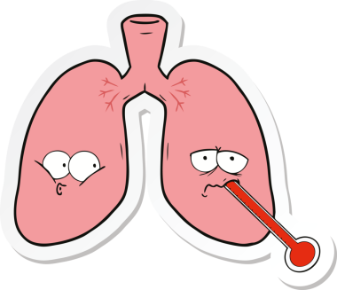 Bir insan tarafından çizilmiş sağlıksız akciğerlerin çıkartması.
