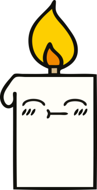 Bir insanın çizdiği yanan mum karikatürü.