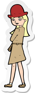 Bir insan tarafından çizilmiş bir kadın casusun çıkartması.