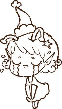 Bir insan tarafından çizilen Noel Uzaylı Kömürü