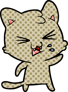 Bir insan tarafından çizilmiş kedi tıslaması.