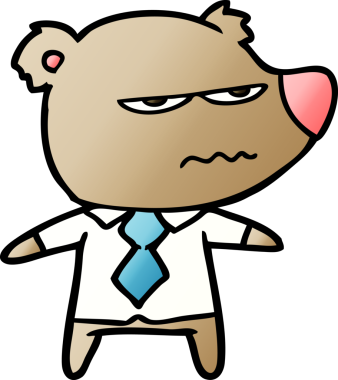 Bir insan tarafından çizilmiş kızgın patron ayı.