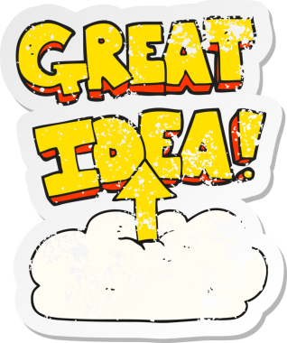 Bir insan tarafından çizilmiş buluta yüklenen bir çizgi filmin gerilimli etiketi.