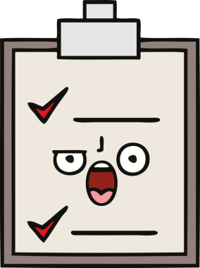 Bir insan tarafından çizilmiş kontrol listesinin sevimli karikatürü
