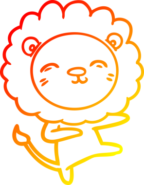 Bir insan tarafından çizilmiş karikatür aslanının sıcak çizgi çizimi