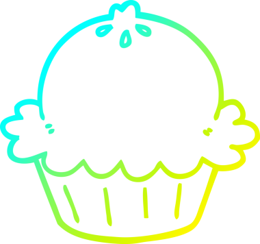 Bir insan tarafından çizilmiş tatlı bir turtanın soğuk gradyan çizimi