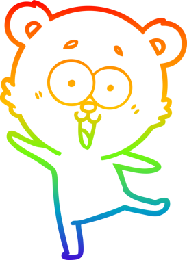 Bir insan tarafından çizilmiş gülen oyuncak ayının çizdiği gökkuşağı gradyan çizgisi.