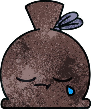 Bir insan tarafından çizilmiş eski grunge desenli bir çuval.