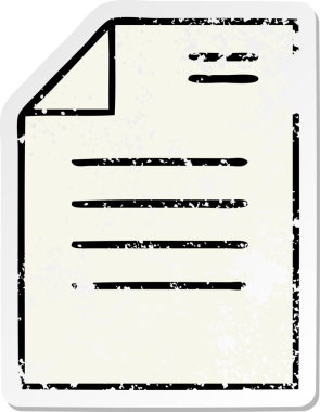 Bir insan tarafından çizilmiş sevimli bir karikatür kağıdının sıkıntılı çıkartması.