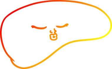 Bir insan tarafından çizilmiş karaciğerin sıcak gradyan çizimi