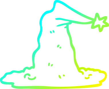 Bir insan tarafından çizilmiş bir çizgi film sihirbazının soğuk çizgi çizimi.