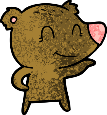 Bir insan tarafından çizilmiş dost canlısı ayı çizgi filmi.