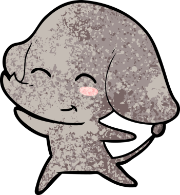 Bir insan tarafından çizilmiş şirin bir fil.