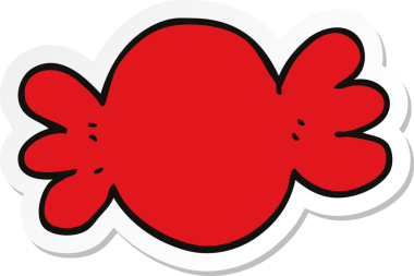 Bir insan tarafından çizilmiş bir karikatür çıkartması.