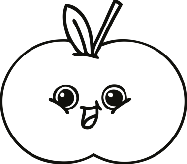 Bir insan tarafından çizilmiş kırmızı elma çizimi.