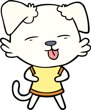 Bir insan tarafından çizilmiş bir çizgi film köpeği.