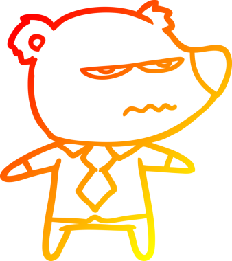 Bir insan tarafından çizilmiş kızgın bir patronun sıcak çizgi çizimi.