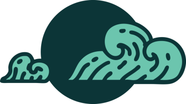 Bir insan tarafından çizilmiş bulutların ikonik dövme şekli