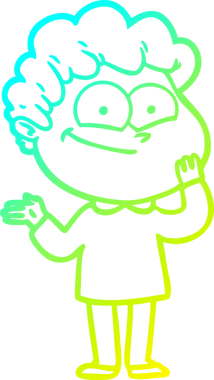 Bir insan tarafından çizilmiş mutlu bir adamın soğuk çizgi çizimi.