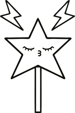 Bir insan tarafından çizilmiş sihirli bir değnek çizimi.