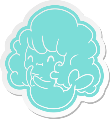 Çizgi film çıkartması kawaii bir insan tarafından çizilmiş şirin hayalet deniz kızı