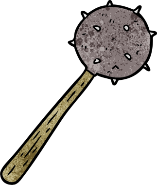 bir insan tarafından çizilmiş ortaçağ biber gazı silahı.